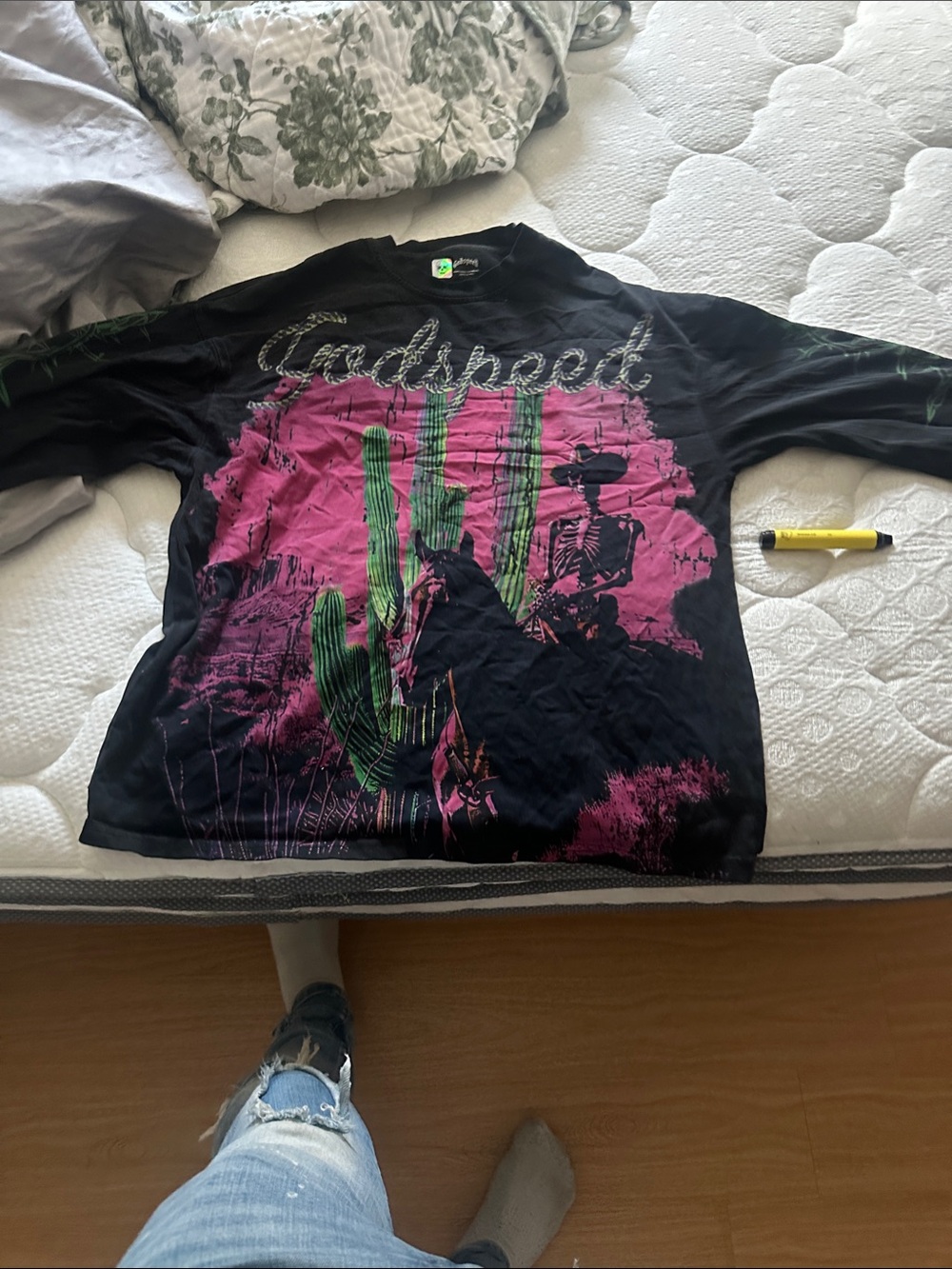 Godspeed rodeo long sleeve Shirt with Pink & Green Desert Print